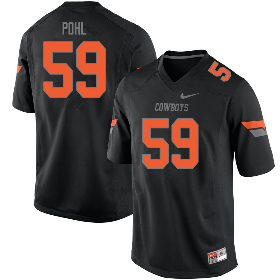 Men #59 Brady Pohl Oklahoma State Cowboys College Football Jerseys Sale-Black